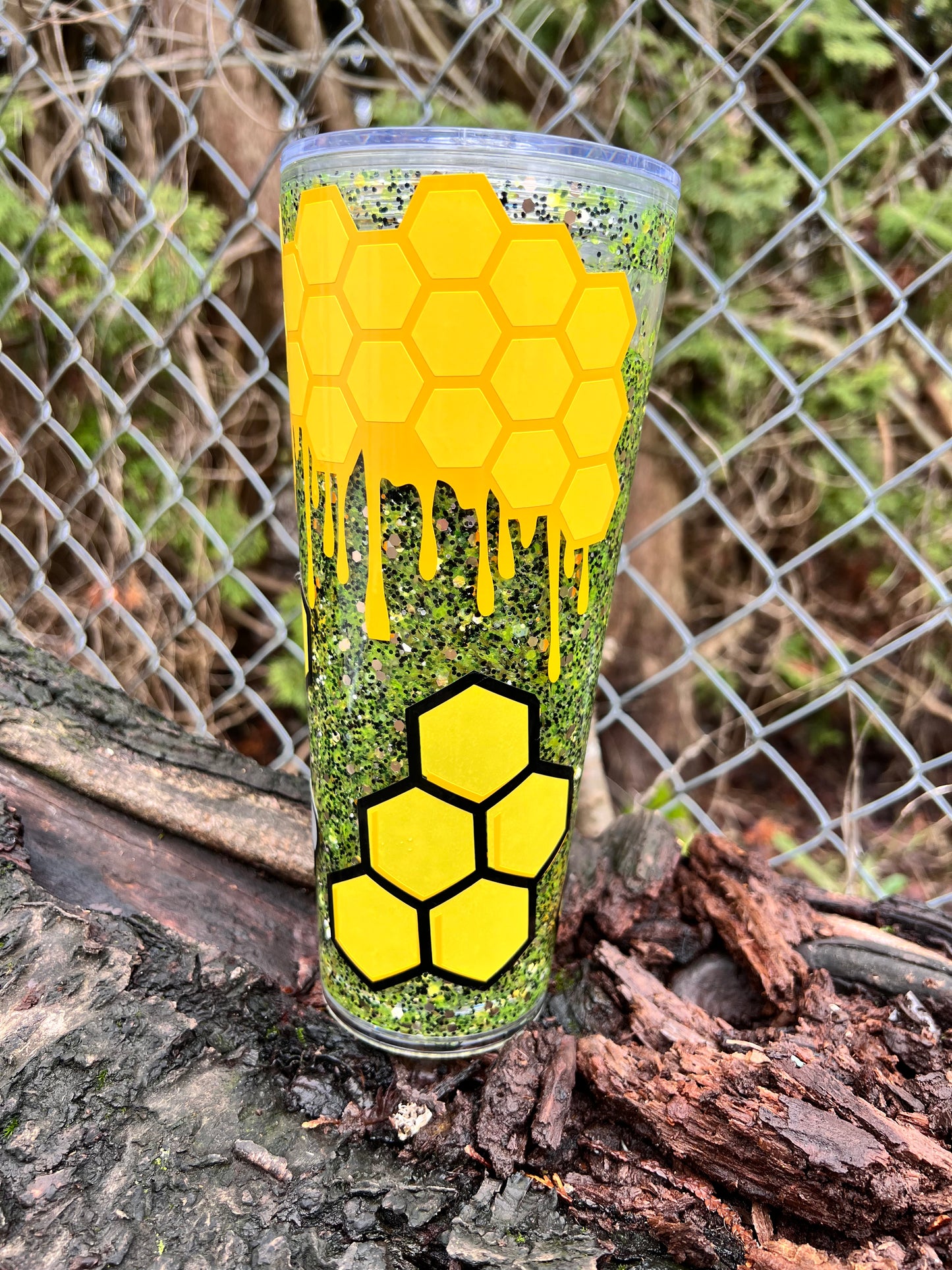 Honeycomb snow globe tumbler