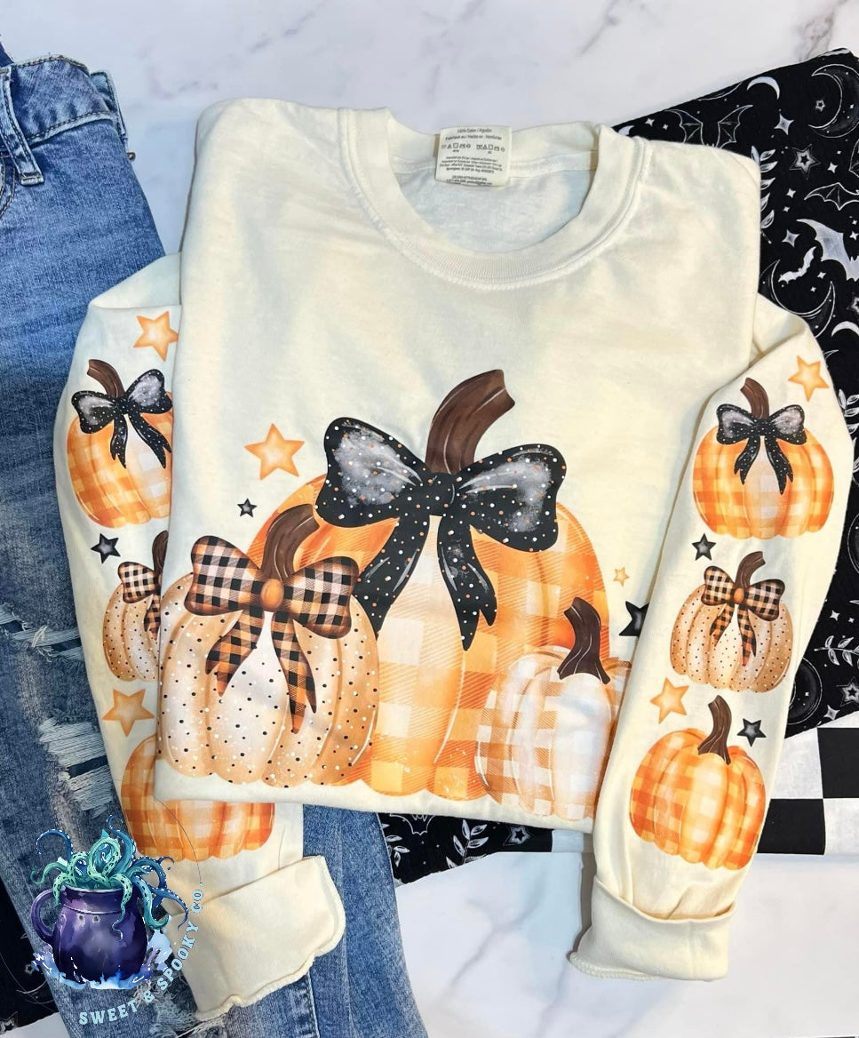 Pumpkins with sleeves crewneck